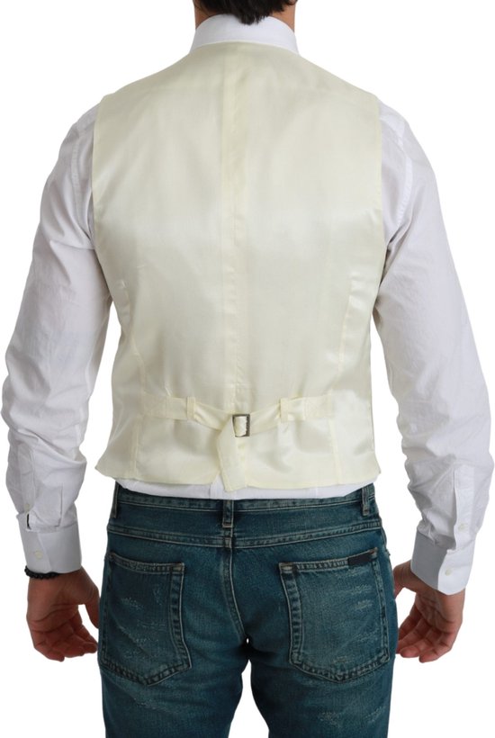 Dolce & Gabbana Blue Wool Waistcoat Formal Gilet Vest