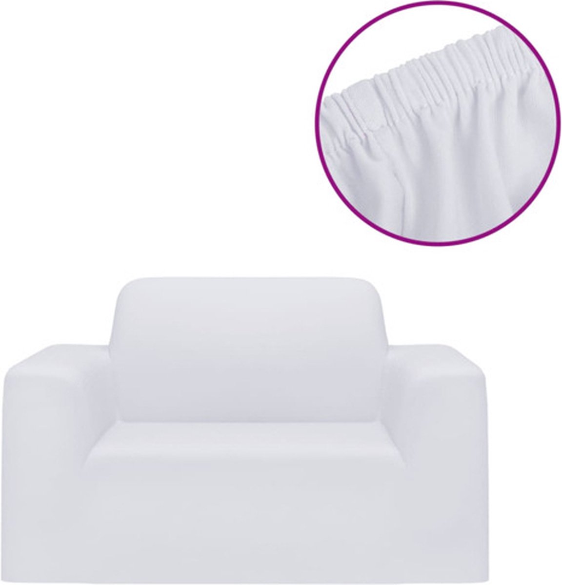 vidaXL Bankhoes - stretch - polyester - jersey - wit