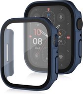 By Qubix Hard case 40mm - Donkerblauw - Geschikt voor Apple Watch 40mm hoesje - screenprotector - Bescherming iWatch - Bescherm hoesje