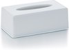 Tissuebox kunststof glans wit/ tissue box