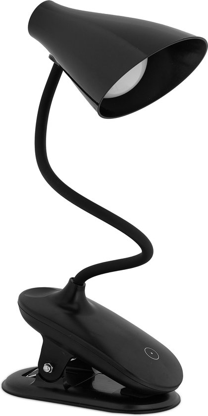 Lampe de table à pince LED dimmable lampe flexible de chevet noir