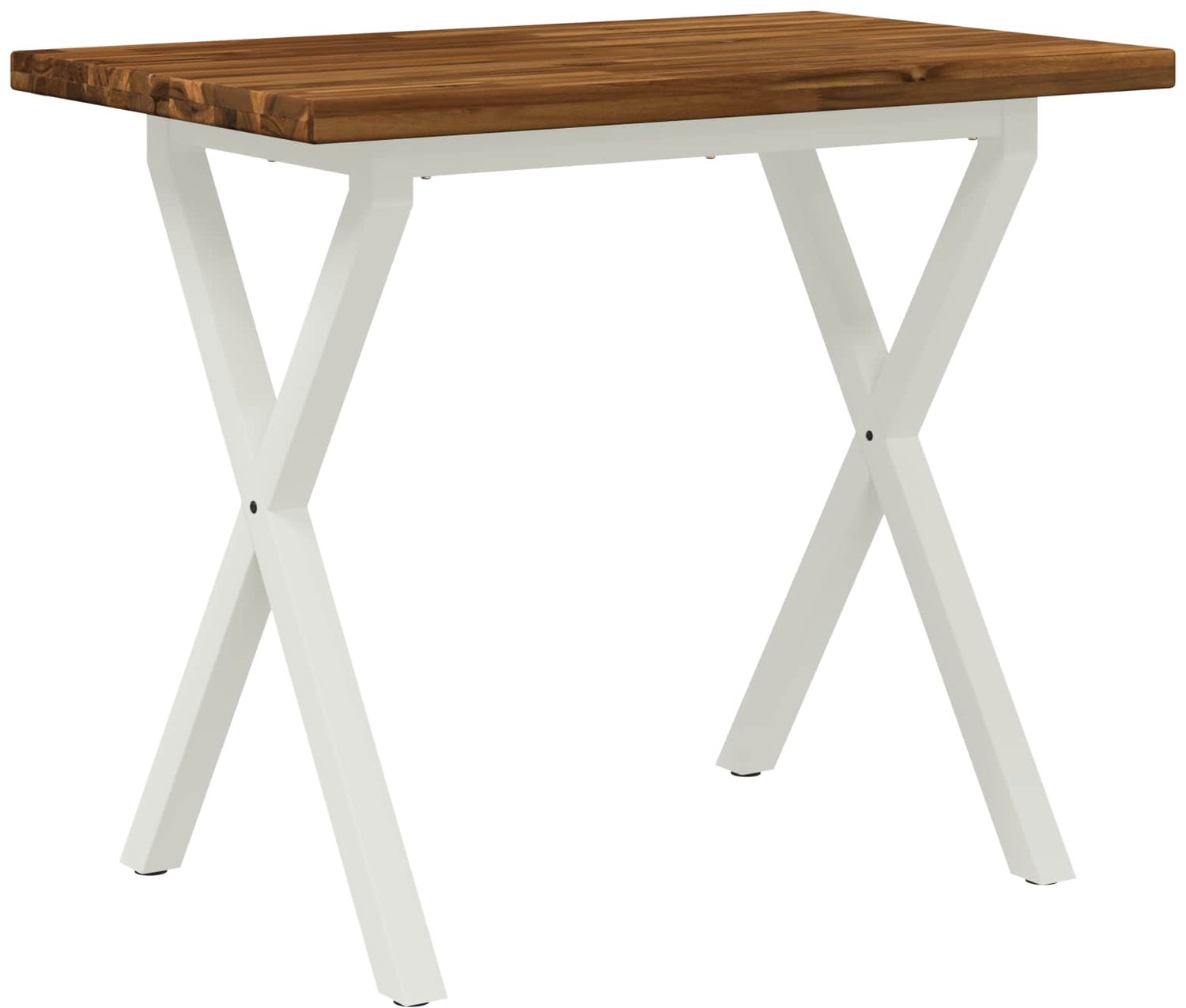 vidaXL Vierkante - Eettafel - 110 - x - 55 - x - 75 - cm - Massief - Acacia - Hout Natuurlijk en Wit