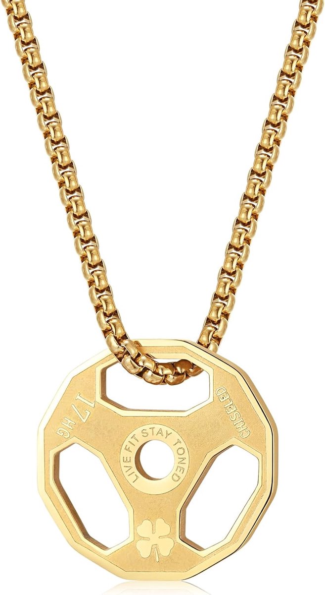 AILUOR Men Women Dumbbell Pendant Necklace Stainless Steel Couples Barbell Pendant Fitness Gym Sports Dumbbell - ShopVlot