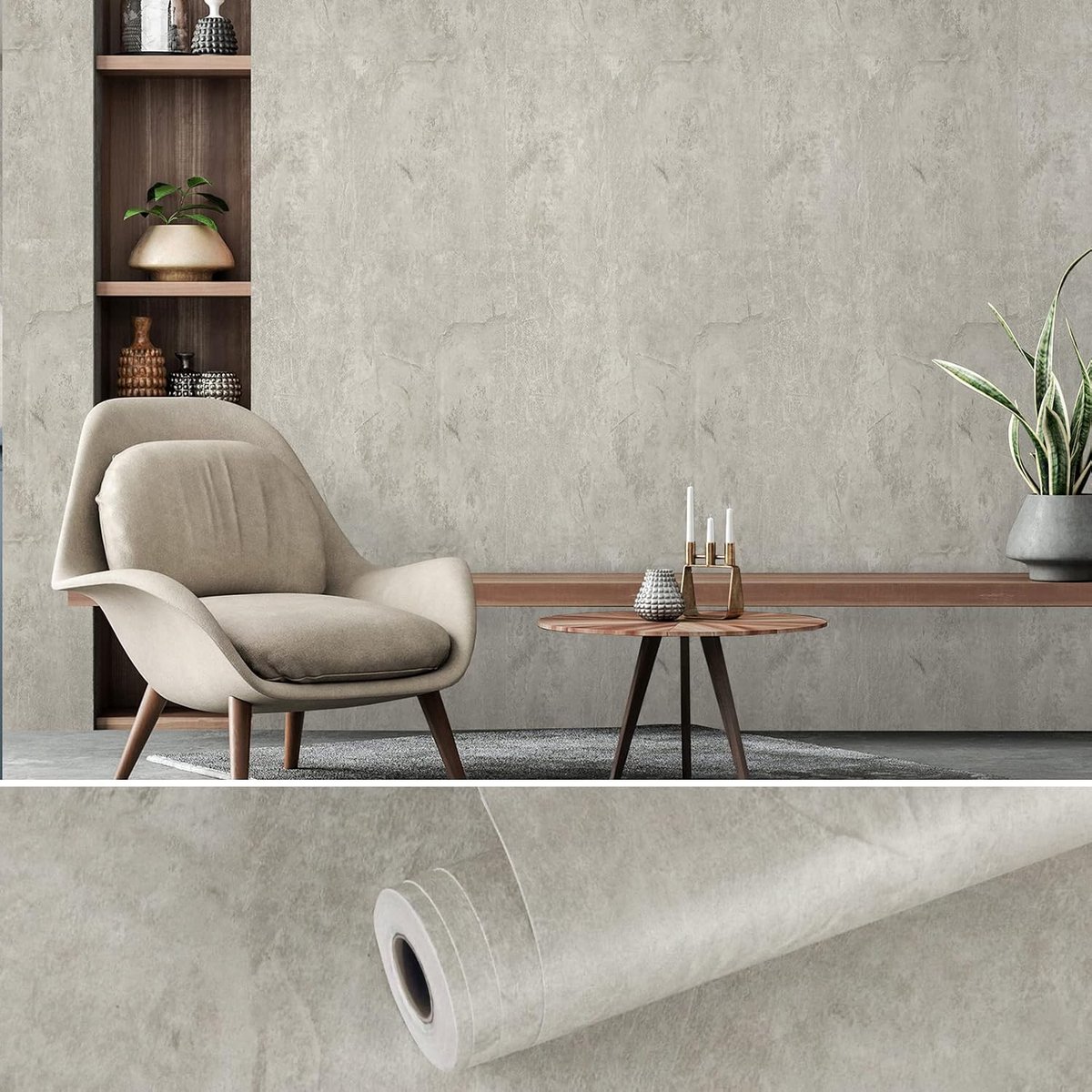 VEELIKE Light Grey Concrete Effect Wallpaper 40cmx900cm Industrial Vintage Concrete Wallpaper for Living Room Bedroom Cement Contact Paper Self Adhesi