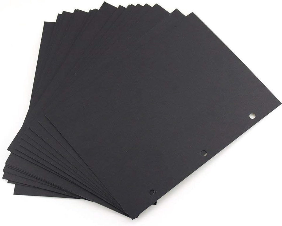 SnelShoppen - Fotoalbum met Zwarte Pagina's voor Scrapbooking, 26 x 17,5 cm, Navulpagina's voor 28 x 21 cm Albums, 20 Stuks, Perfect voor Feesten en H