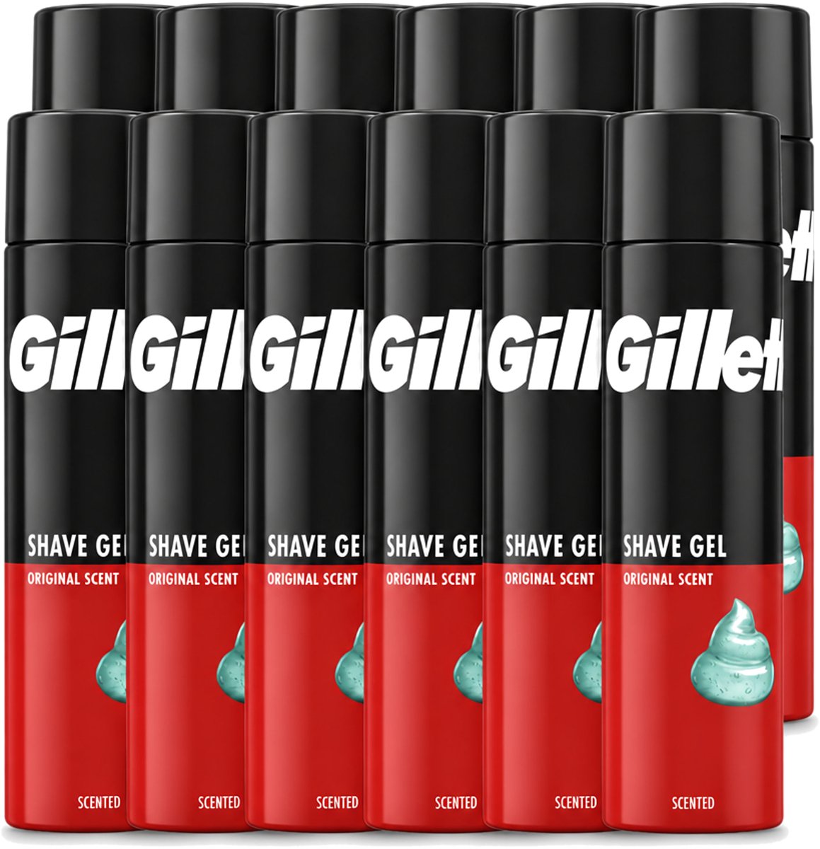 12 x Gillette – Scheergel – Classic – 200 ml - Voordeelverpakking - 12 stuks