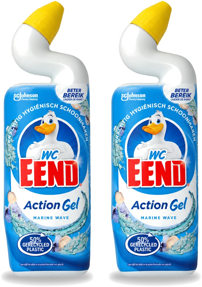 2 x WC Eend – Toiletgel – Action Gel Marine Wave – 750 ml - Voordeelverpakking - 2 stuks