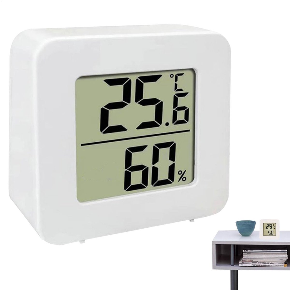 Monitor voor temperatuur en luchtvochtigheid, luchtvochtigheids- en temperatuurmonitor, elektronisch lcd-display voor broeikas, garage, zolder, school, huis, magazijn