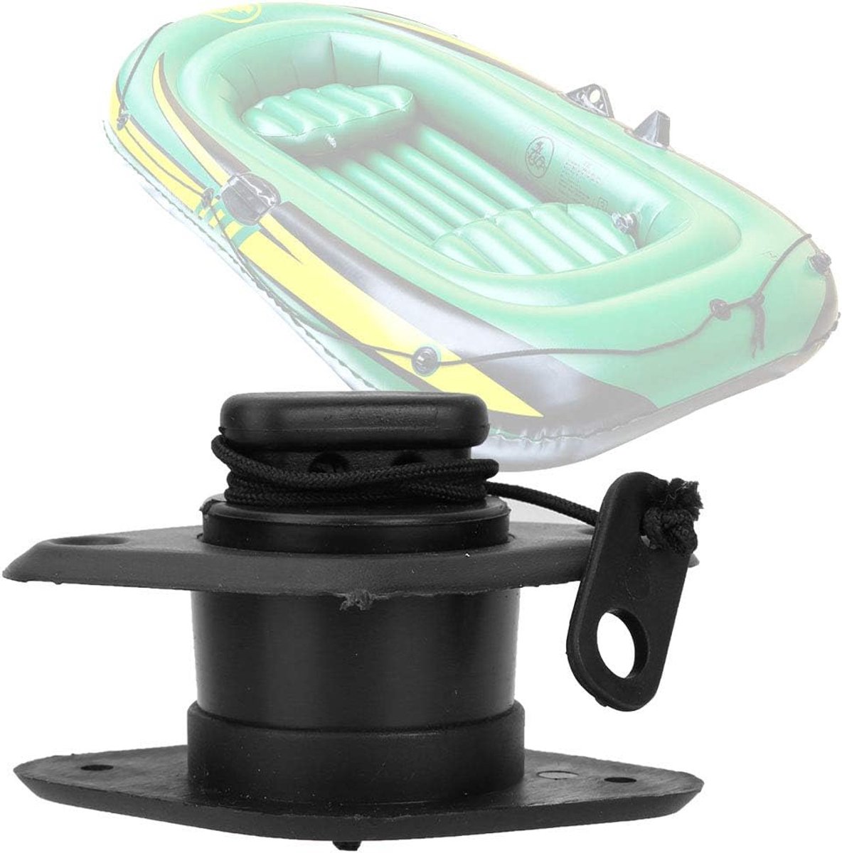 Boot Afvoerventiel,Duurzame PVC Zwarte Afvoerklep voor Opblaasbare Boten Vissersboot Kajak Accessoire