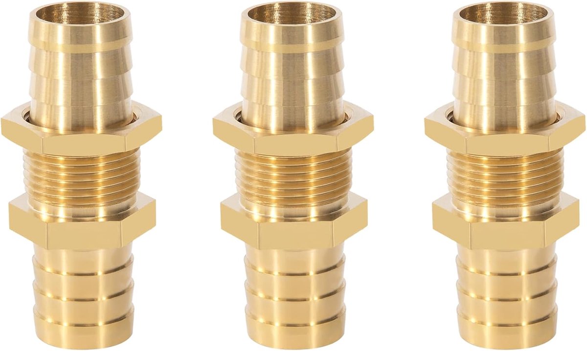 Slangverbinder adapter 19mm - messing - schroefkoppeling - ideaal voor water en lucht - ShopVlot