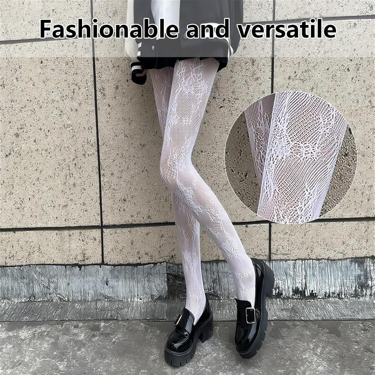 Patroon Panty voor Dames met Bloemenprint en Kanten Details - Elegante Visnet Tights en Ballet Panty's voor een Stijlvolle Look