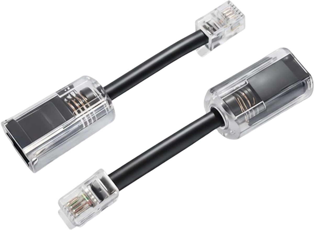 2 stuks RJ9 4P4C kabelontwarmers voor fax, telefoonhoorns en routers, praktische adapter tegen wirwar van kabels - ShopVlot