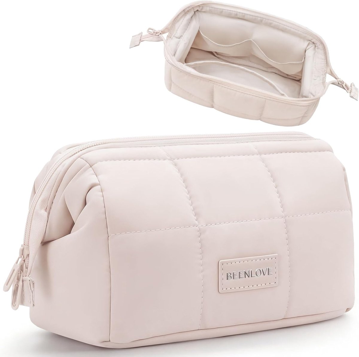 Beenlove Women's Toiletry Bag Cosmetic Bag Travel Cosmetic Bag with Wide Open Bag for Women, Ab-Beige, fashion - ShopVlot