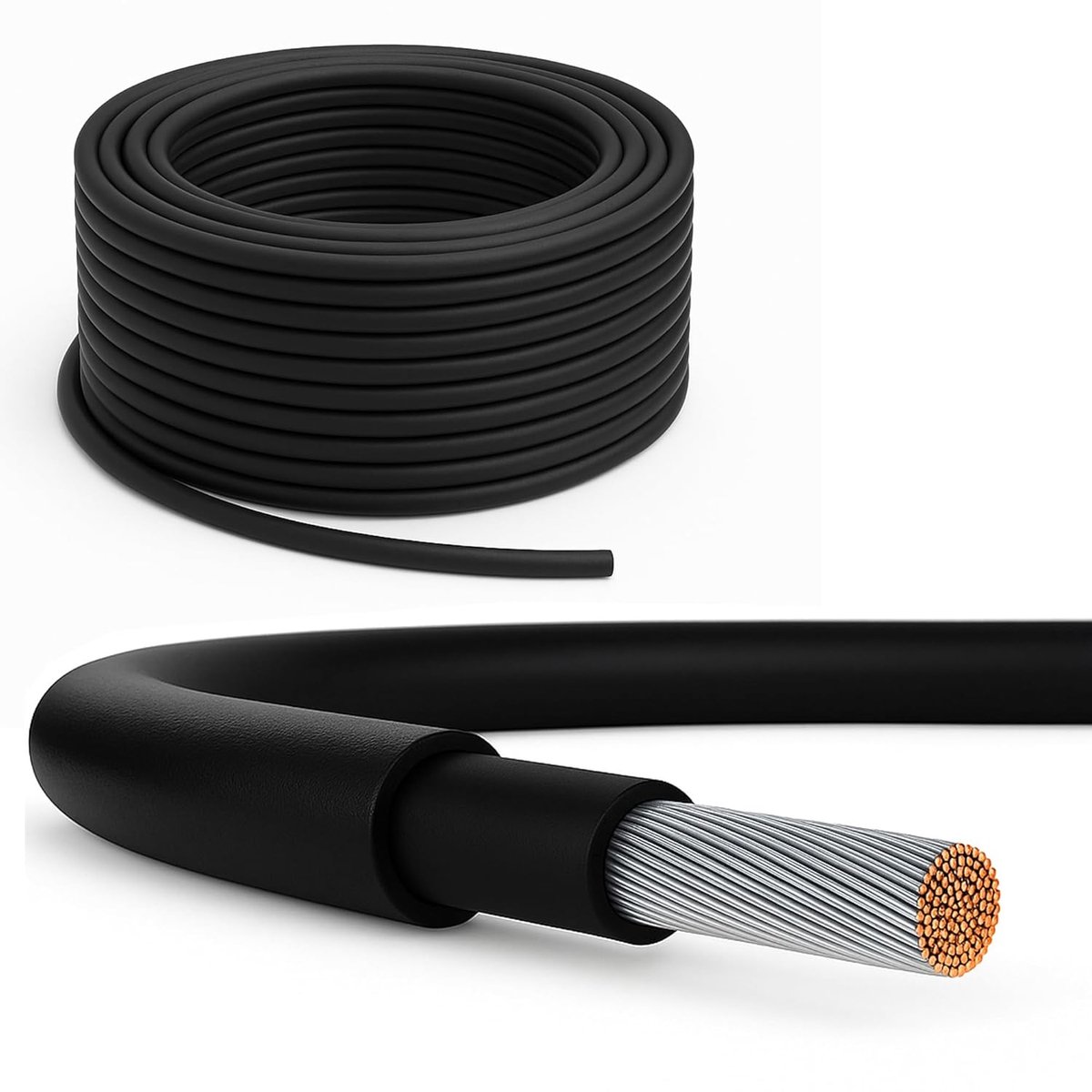 Premium X Solar Cable 20m 6mm² H1Z2Z2-K 1500V DC Black Copper Tinned Photovoltailk PV Cable Solar Connection Cable - ShopVlot