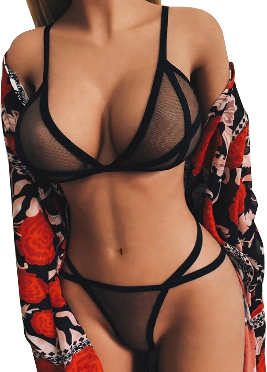 Dameslingerie, kant, babydoll, nachtkleding, babydoll, pyjama, tweedelig, shorty, top, zacht satijn, A317