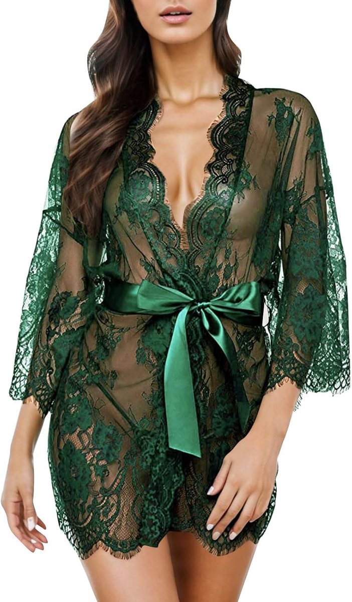 Dameslingerie, kant, babydoll, nachtkleding, babydoll, kleur kobaltblauw, satijn, diep sexy, A180