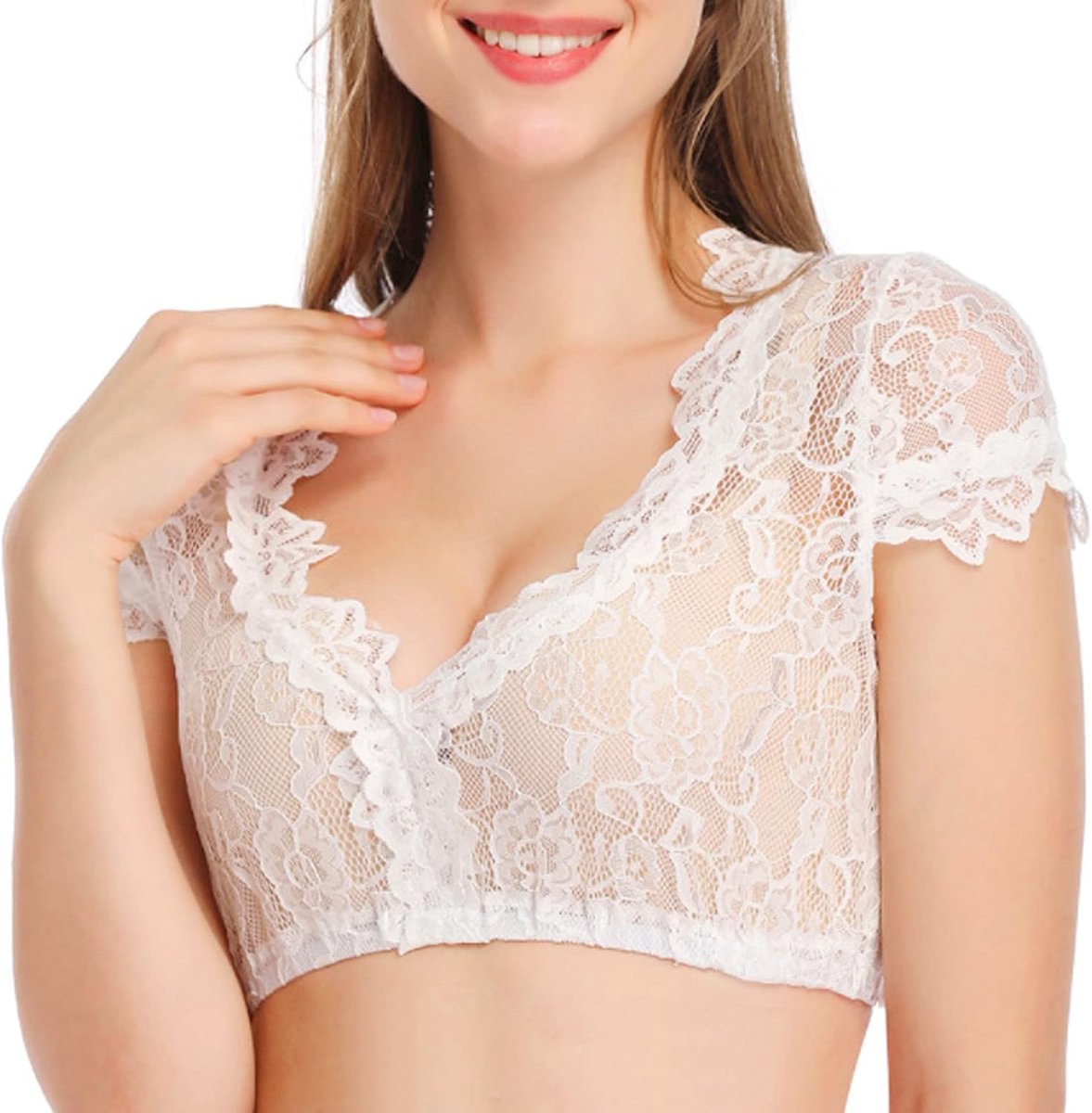 Dameslingerie, luxe kanten babydoll, babydoll, ondergoed, verleiding, transparant, borduurwerk, verstelbare bandjes, A431