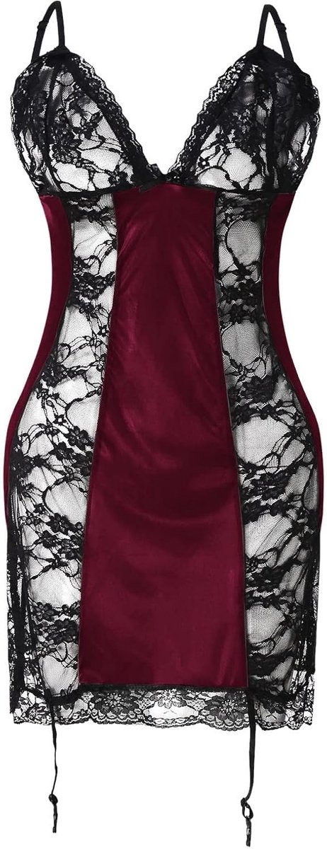 Lingerie voor dames, sexy, kant, babydoll, nachtkleding, babydoll, ruches, romantisch, chiffon, licht, zacht, A158