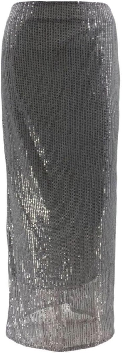 Damesrok, hoge taille, geplooid, uitlopend, lang, vloeiend, bohemien, geraffineerd, charmant, voor feest, bruiloft, lente, A-lijn, elastische taille, grote maat, A133