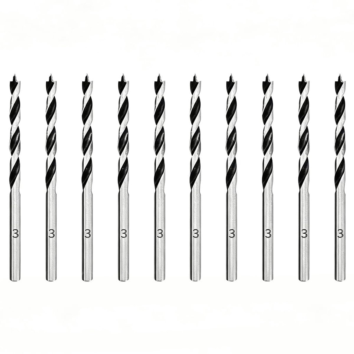 Houtboorset 10-delig - 3 mm houtspiraalboor - precisieboor voor zacht en hardhout - optimale spaanafvoer - ShopVlot