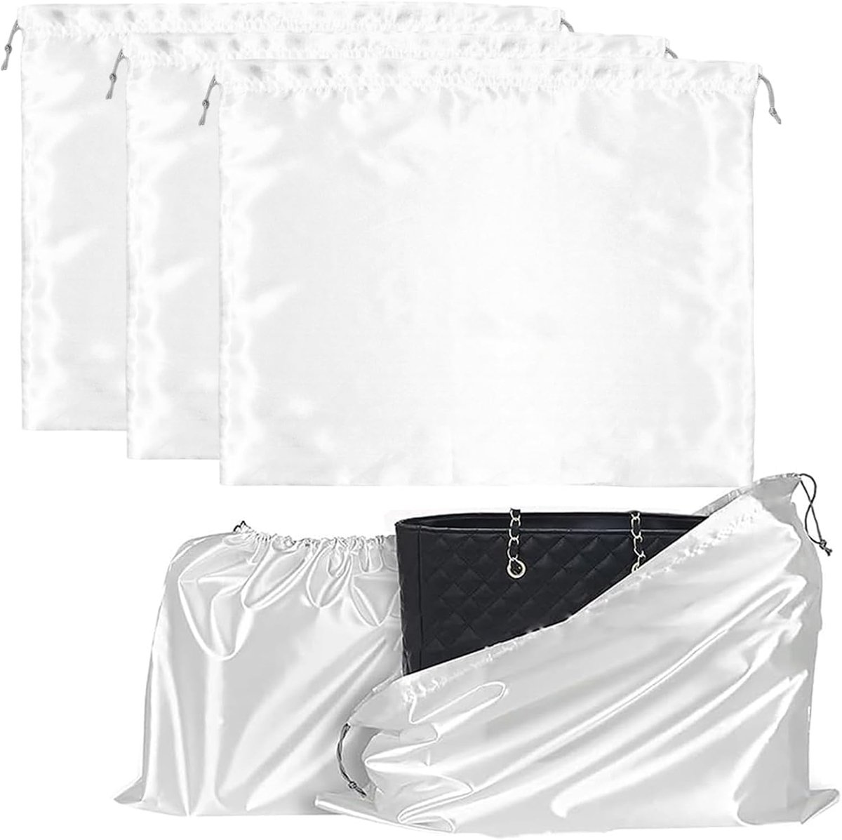 Pack of 3 Dustproof Drawstring Bags Dustproof 40x50cm White Bags Bags Accessories Cosmetics Shoes Boots - ShopVlot