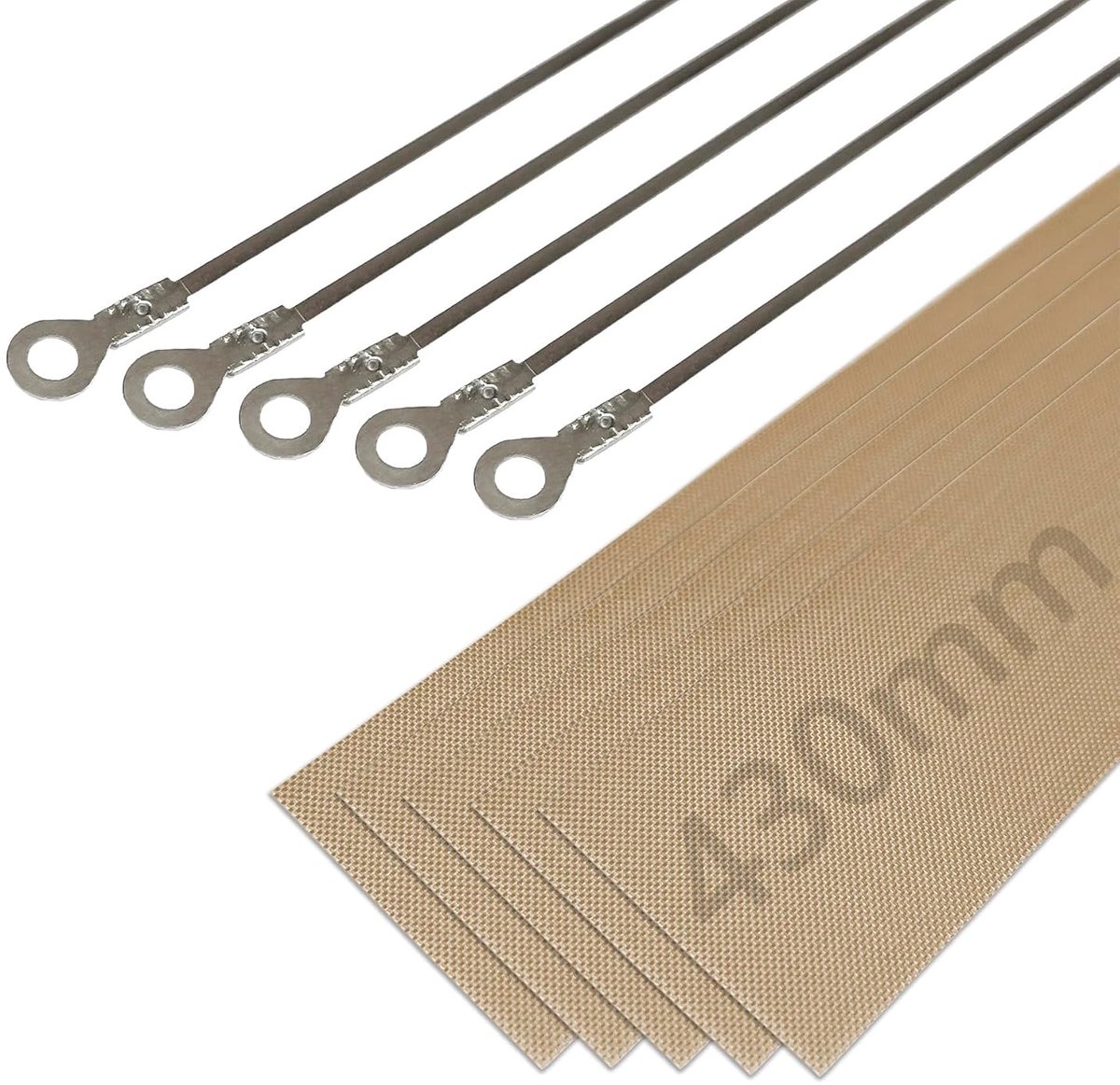 5 x reserveweerstanden voor 40 cm thermodichtmiddel 430 mm teflonweefsel 430 mm filament 450 mm breedte 3 mm filament voor hitteafdichtapparaten 400 mm