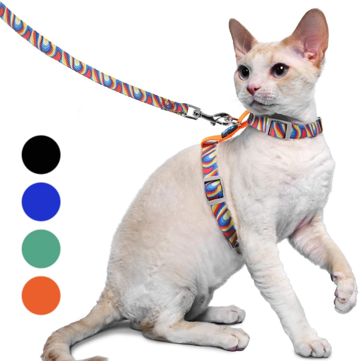 Kattenharnas en riem, ontsnappingsbestendig kattenvest voor kleine grote katten, verstelbare halsbanden, harnassen en riemen voor wandelen, lichtgewicht kittenharnas
