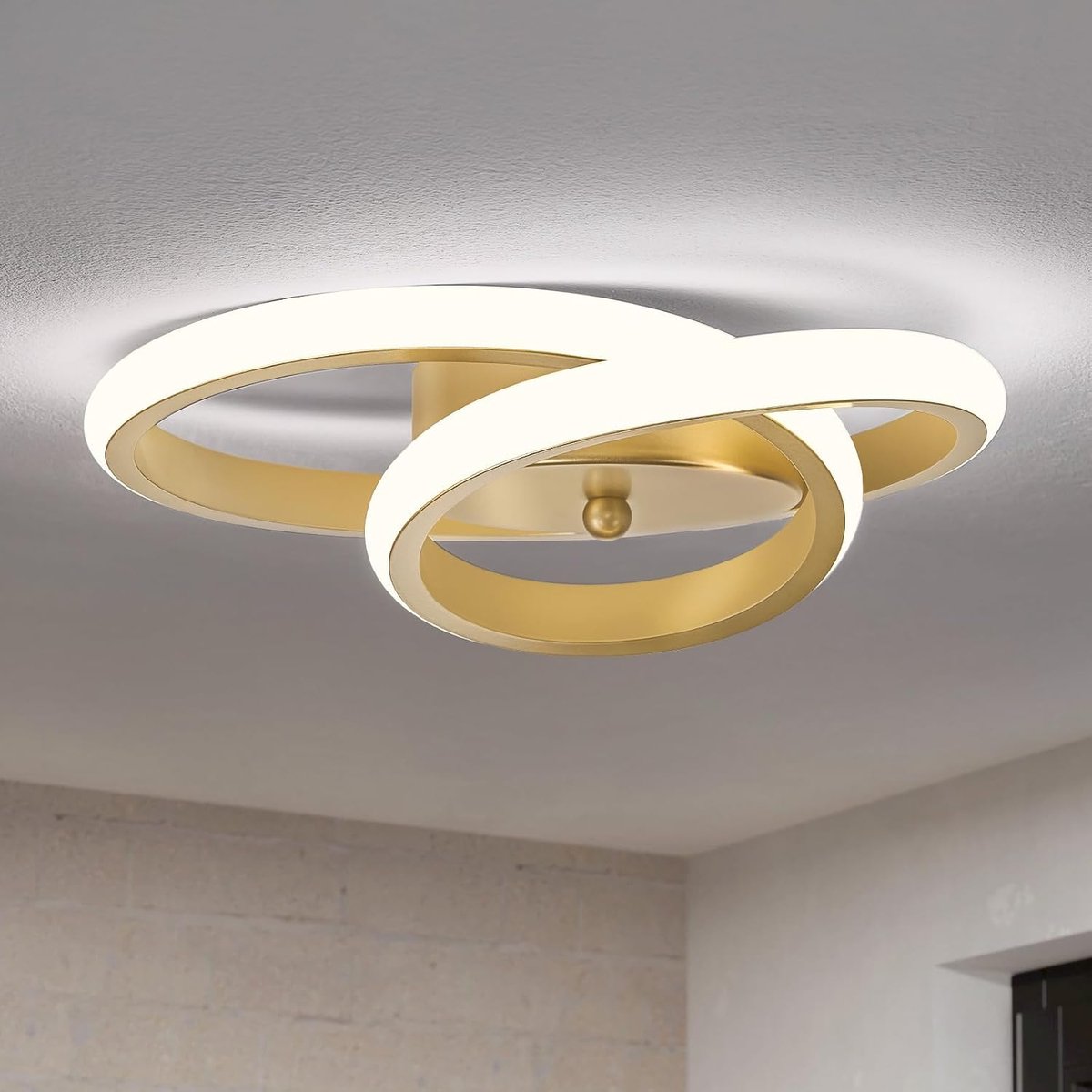 Plafondlamp Goud 30cm, Moderne Plafondlamp voor Woonkamer Slaapkamer