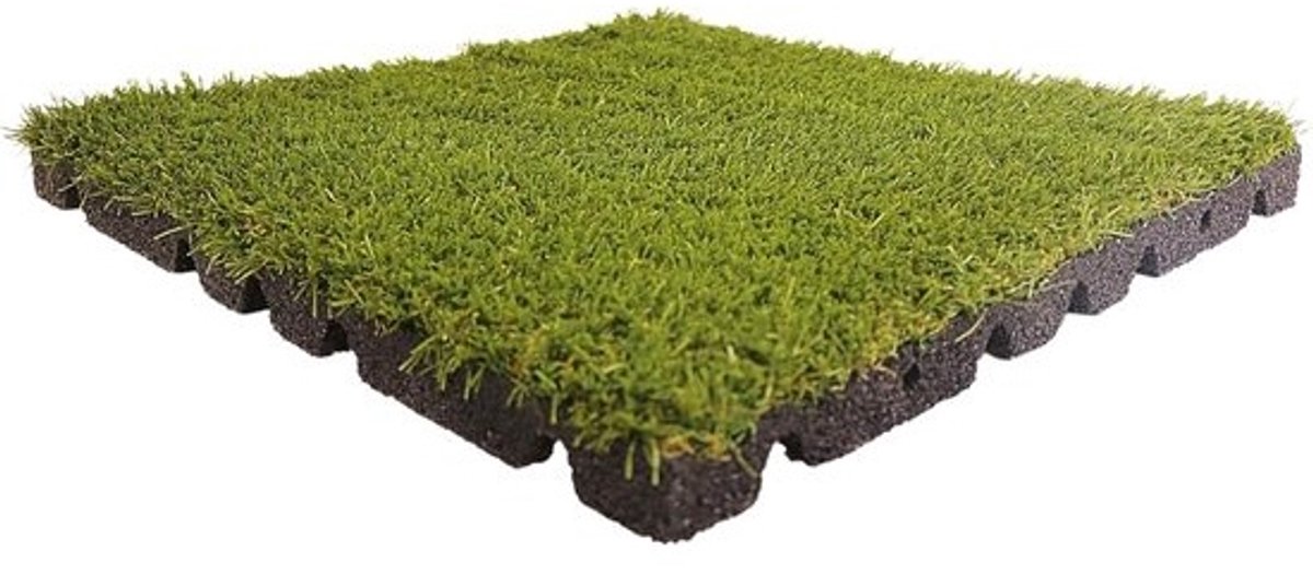 Valbeschermingsmat voor gazon - Veiligheidsvloer - Beveiliging voor speeltoestellen - Hoge dikte - 50 mm - 50 x 50 cm - Groen