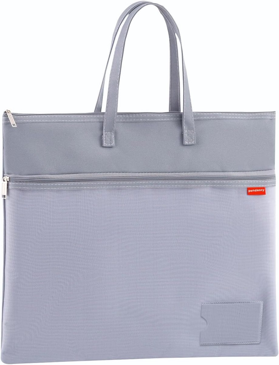 Document Bag Zip Bag 43 x 35 CM, A3 Carrying Bag Waterproof Double Zipper Nylon Mesh with Handle Foldable Large Labels - ShopVlot