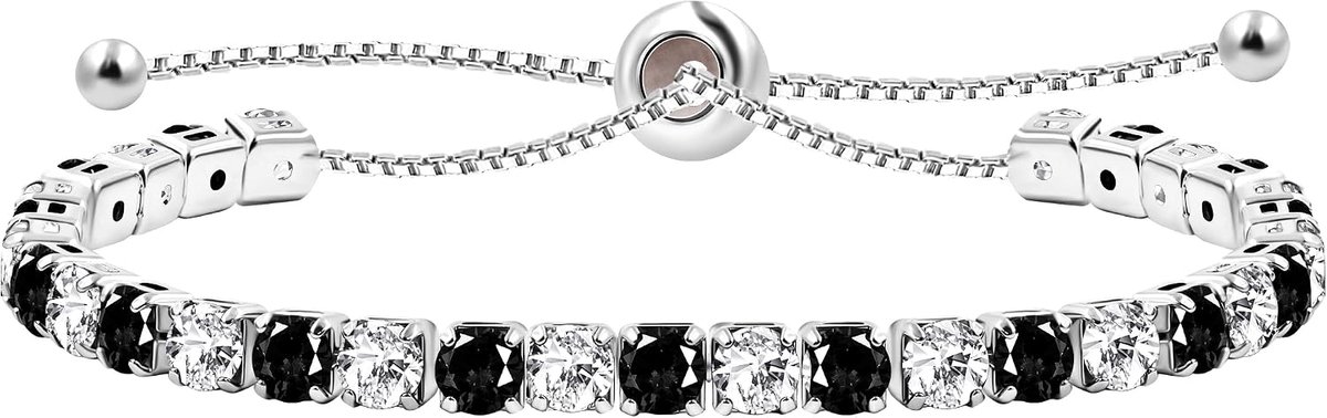 Vergulde Cubic Zirconia Verstelbare Tennis Armband - Sprankelende Multi-Color CZ Afwisselend Ontwerp voor Vrouwen YA4375