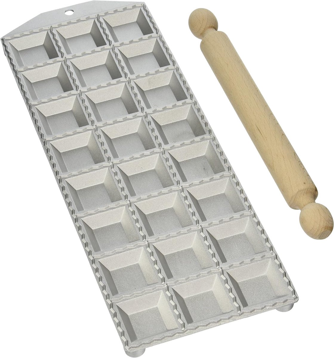 24-gaats aluminium vierkante ravioli maker met deegroller