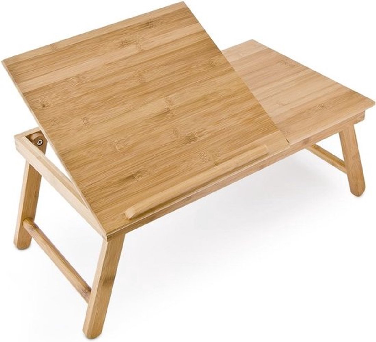 Bamboe laptoptafel - Verstelbare hoogte en praktische opbergruimte