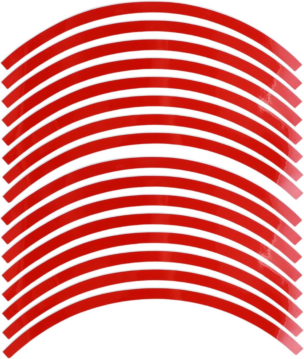 16 Stuks Wielvelg Stickers Arc-Vorm Auto Wiel Velg Tapes Decoratie Stickers Voor 14 "Velg Rood PET