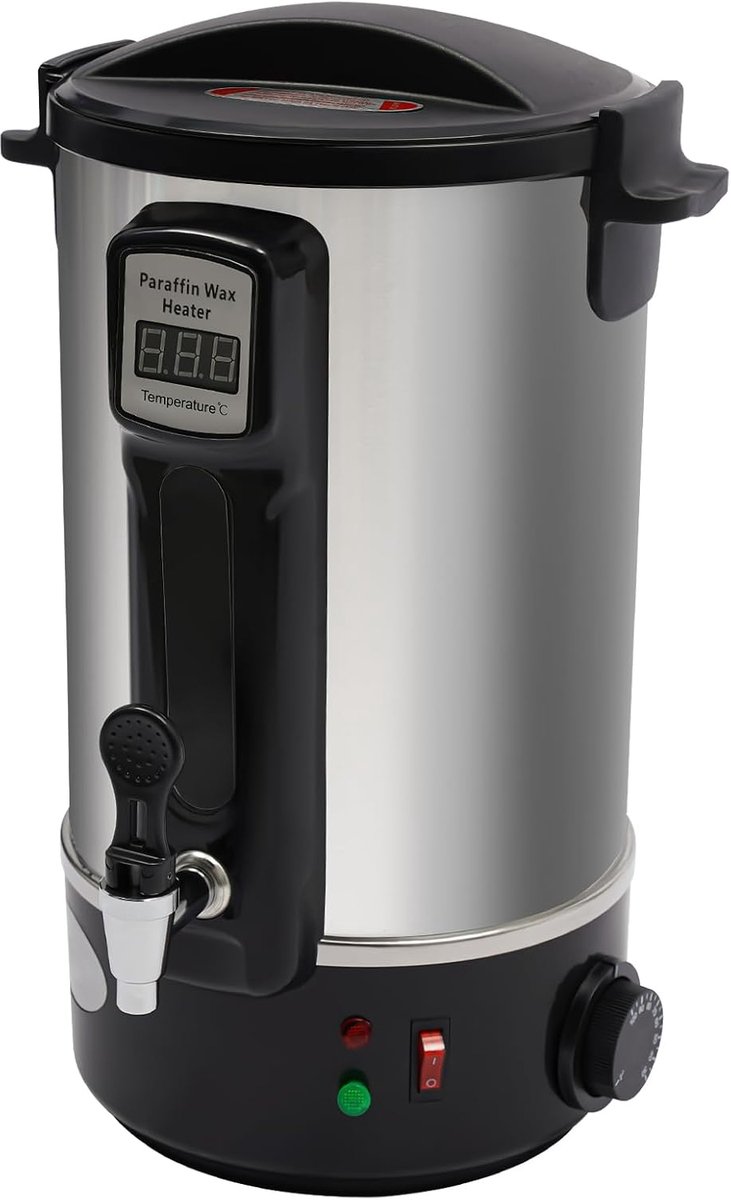 8 liter wassmeltpot voor kaarsen, roestvrij staal, elektrische wassmelter, kaarssmeltpot met thermometer, voor kleine waswinkels en voor het maken van kaarsgeschenken.