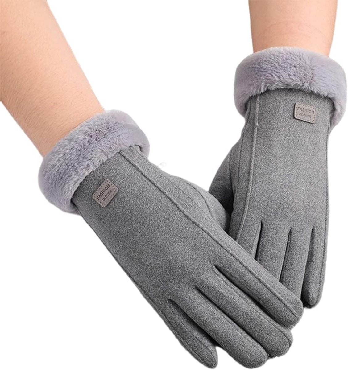 Dailygoods- Winterhandschoenen met fleecevoering - Dameshandschoenen - Winddicht - Touchscreen - Warm - Fluffy polsband - Handschoenen