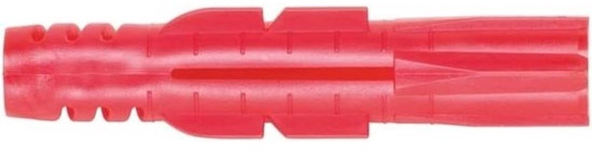 Kunststof pluggen - Universele deuvels - Voor bevestiging in de muur - Beveiligd tegen verdraaiing - 200 stuks - Rood