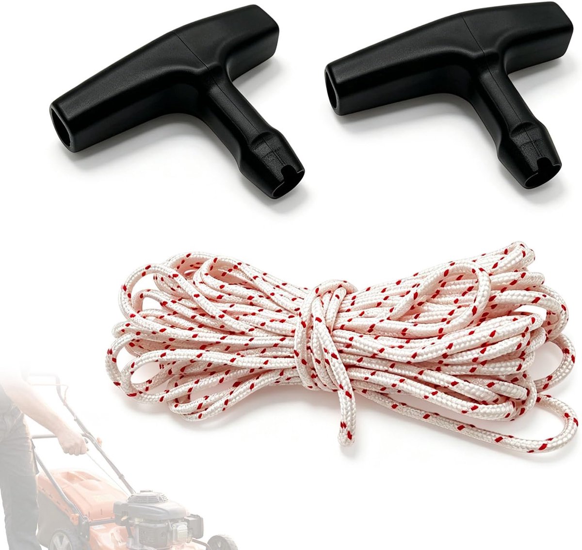 Startkabel 10 m - Ergonomische handgrepen - Veilig en eenvoudig starten - Voor grasmaaiers en meer - ShopVlot