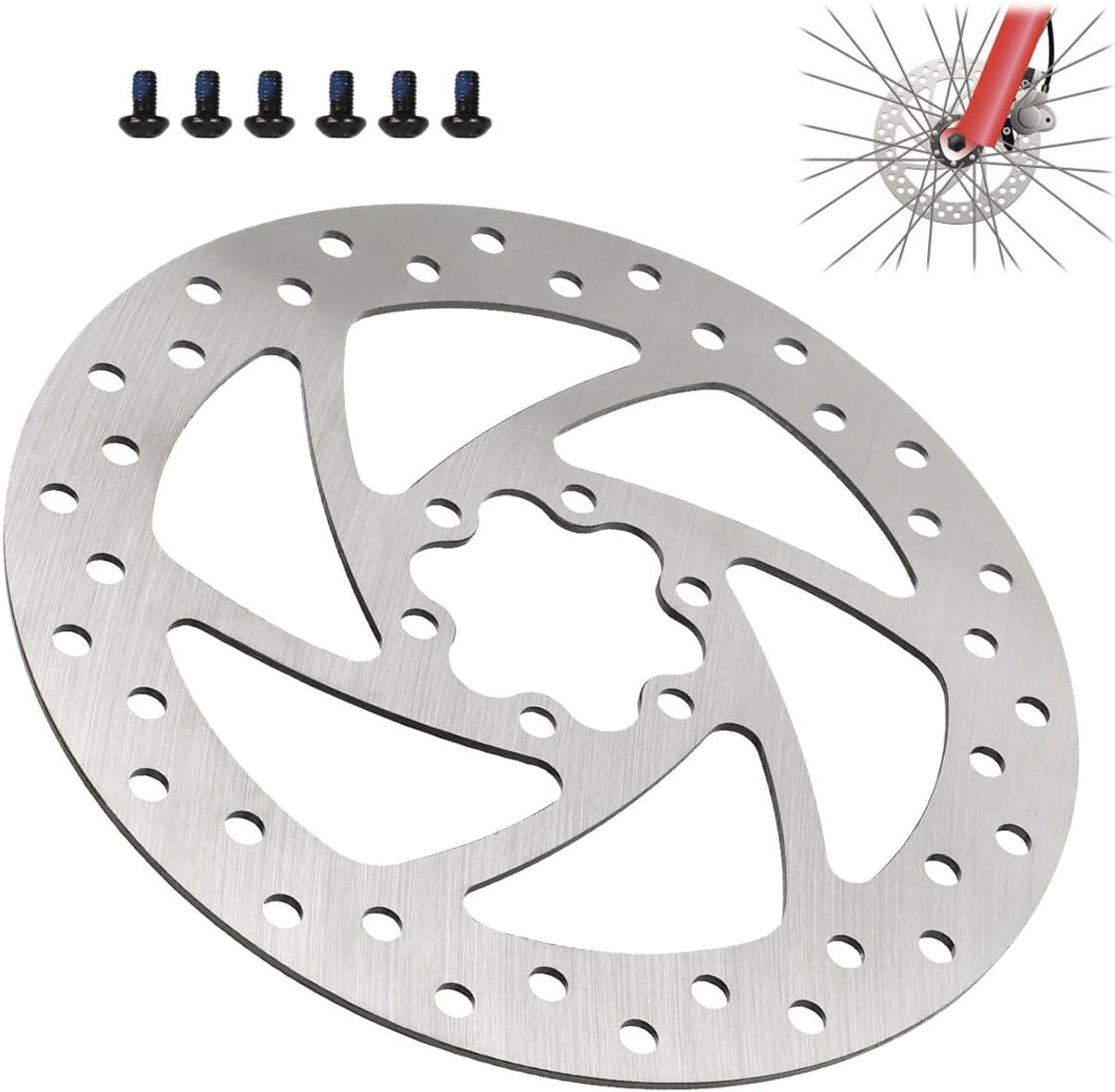 Disc Brake Bicycle Brake Disc 6 Holes, 140mm Bicycle Brake Discs A Disco Rotore - ShopVlot