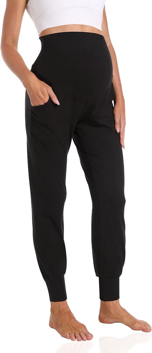 Zwangerschapsbroek voor dames, joggingbroek, zwangerschapsmode, lang, stretch, casual yogabroek