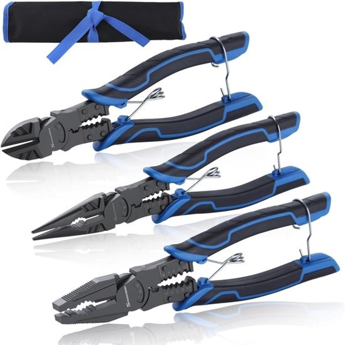 Heavy Duty-tangenset - 3 stuks - 6-in-1 draadstripper, crimper en cutter