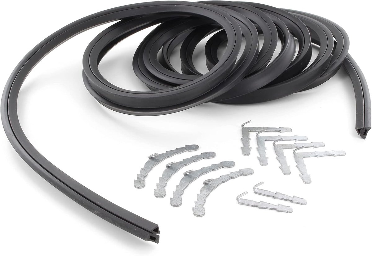 Door Seal, 2.92 m, Can Be Cut to Size with Attachment Hooks, Universal Use for Oven Stove - ShopVlot