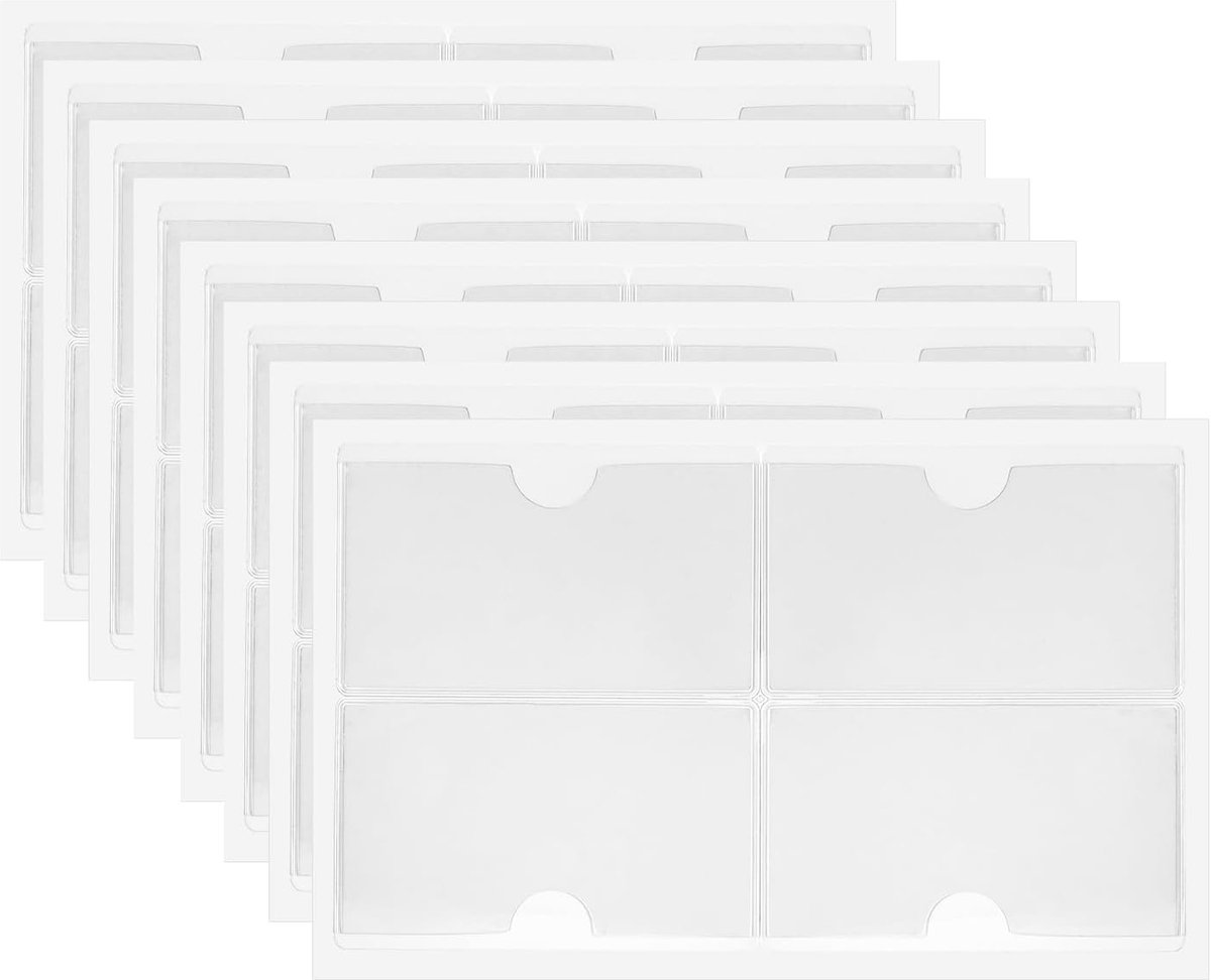 52 stuks zelfklevende visitekaartjeszakken, doorzichtige plastic hoezen, zelfklevende visitekaartjes etiketzakken, open zijde plastic labelhoezen voor indexkaarten, planners organiseren (6 x 10 cm)