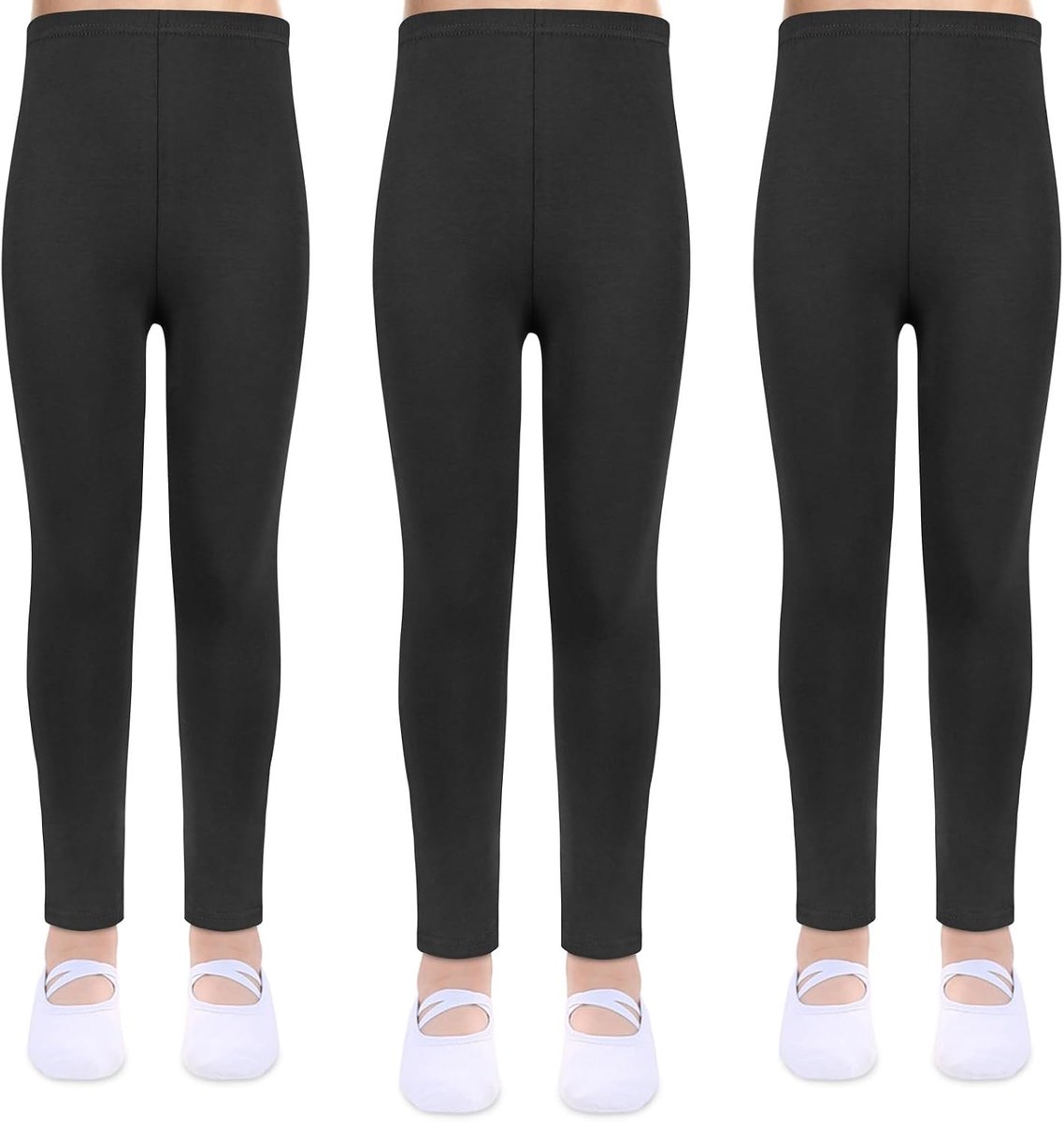 Leggings voor meisjes, hoge taille, lange sportlegging voor kinderen, zacht, elastisch, basic sportbroek, ondoorzichtige broek voor dans, yoga, dagelijks gebruik