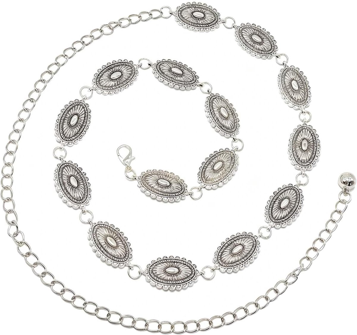 Concho riem dames verstelbaar - metalen zilver - western stijl - perfect voor feest en party - SnelShoppen