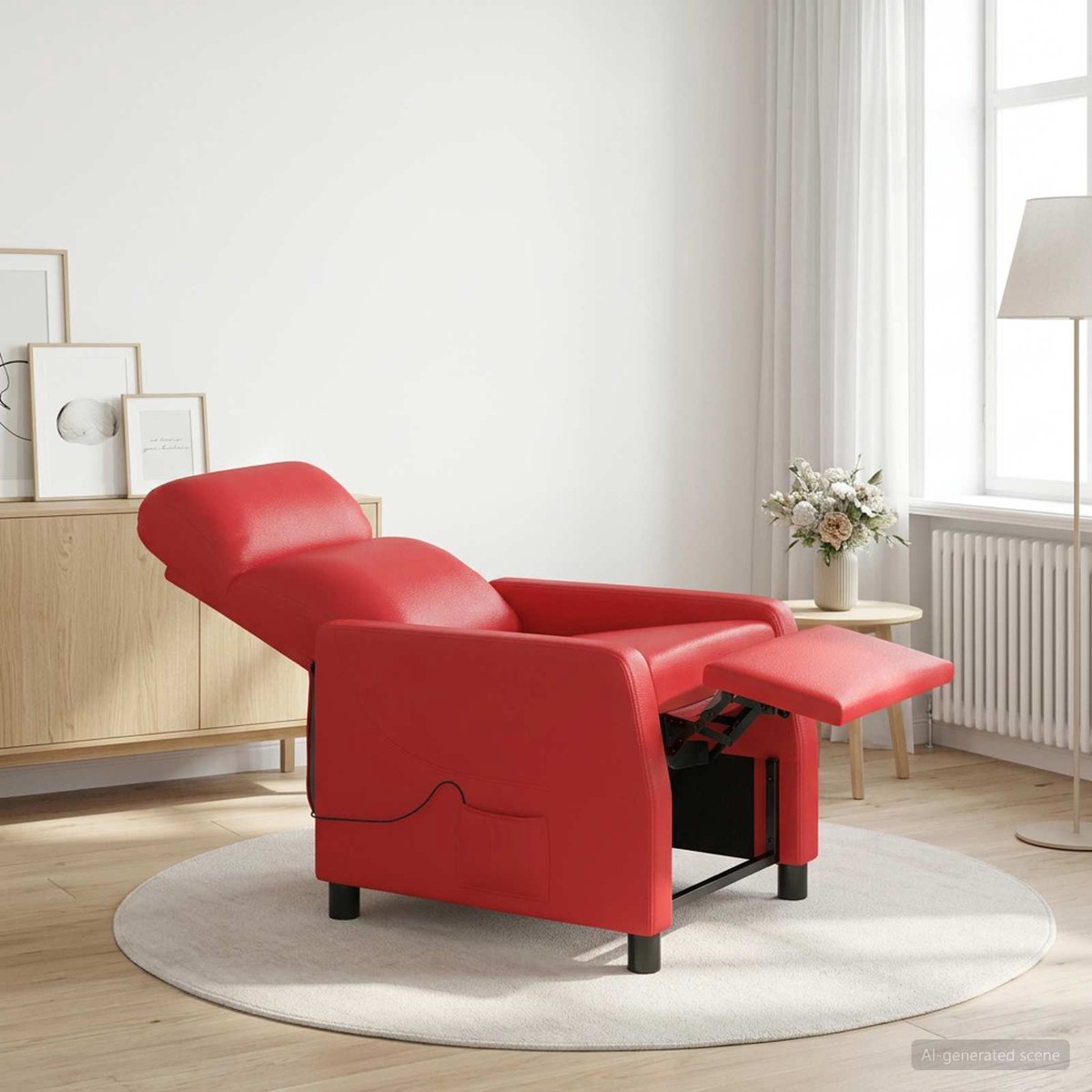 vidaXL Massage - Relaxstoel - Rood - Kunstleer