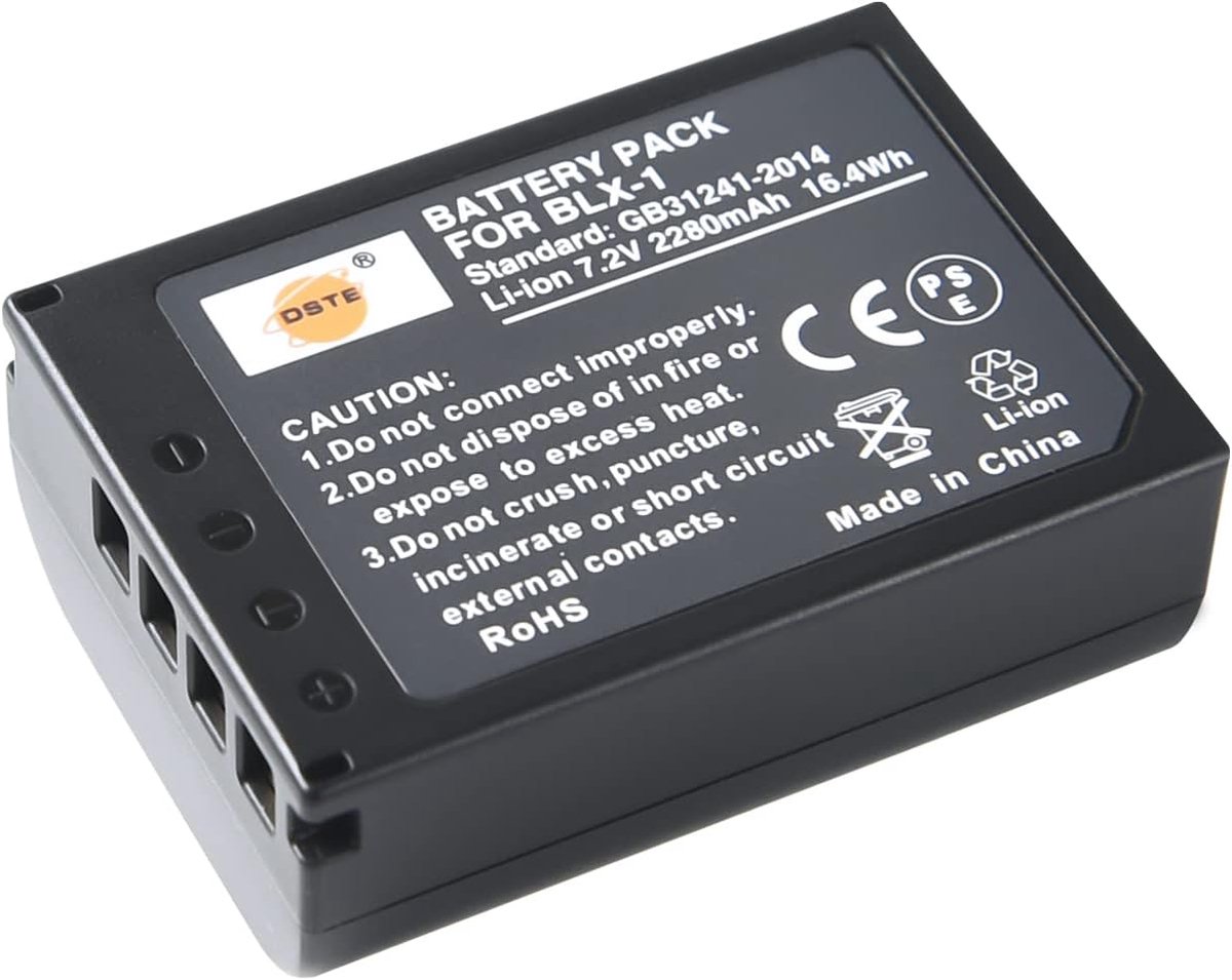 DSTE BLX-1 BLX1 Rechargeable Battery Compatible with Olympus OM-1 OM1 Camera - ShopVlot