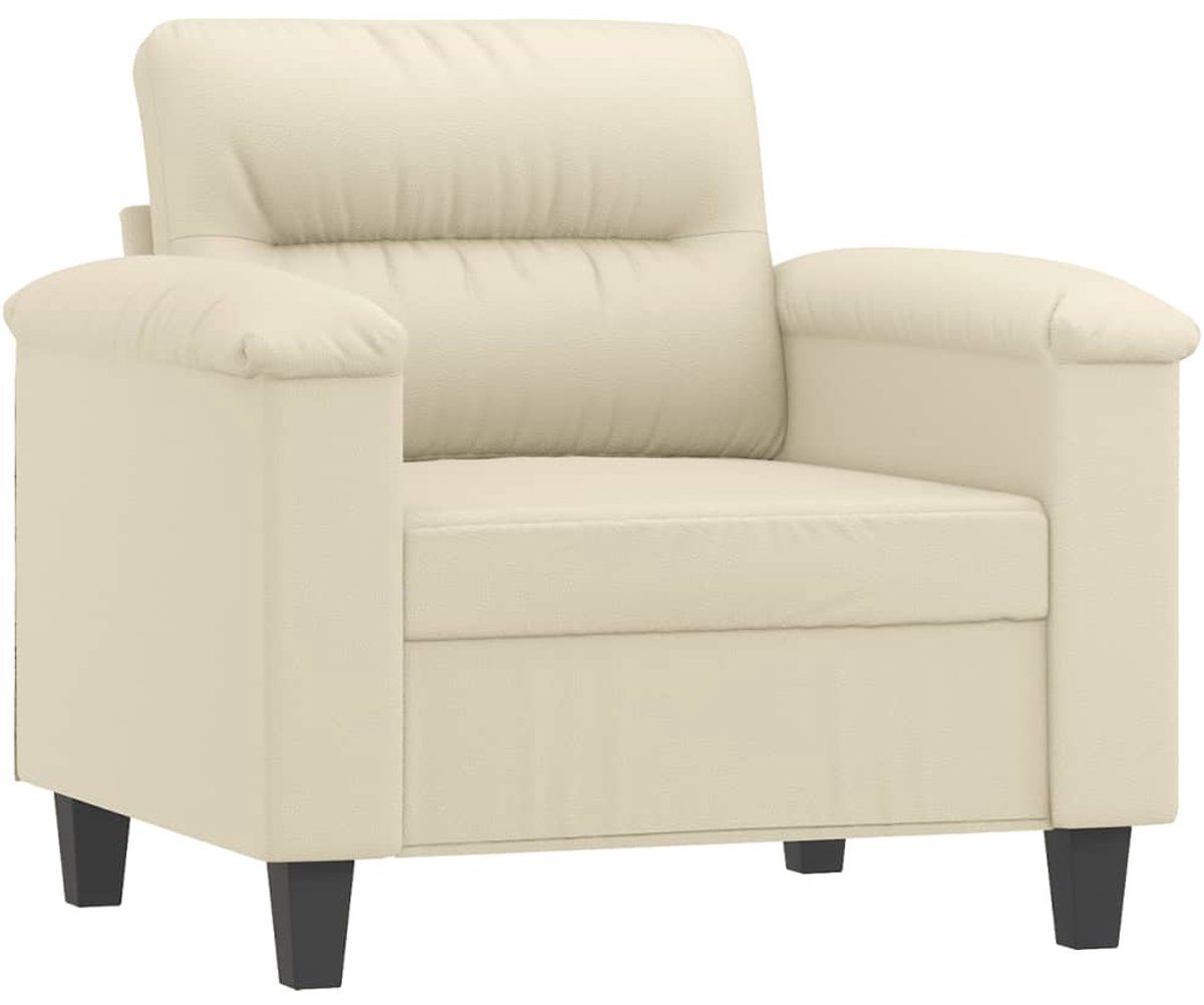 vidaXL Fauteuil - 60 - cm - kunstleer - crèmekleurig
