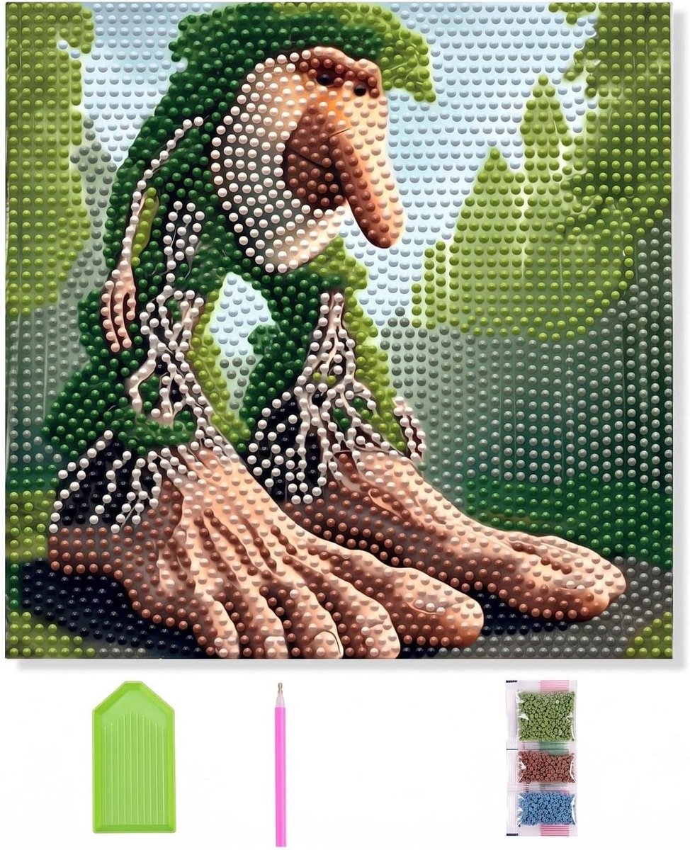 Diamantschilderij Brainrot Italiaans 20 x 20 cm met houten frame - Complete set 5D diamant borduurwerk voor kinderen en jongeren - wanddecoratie DIY creatieve vrije tijd trendy stijl