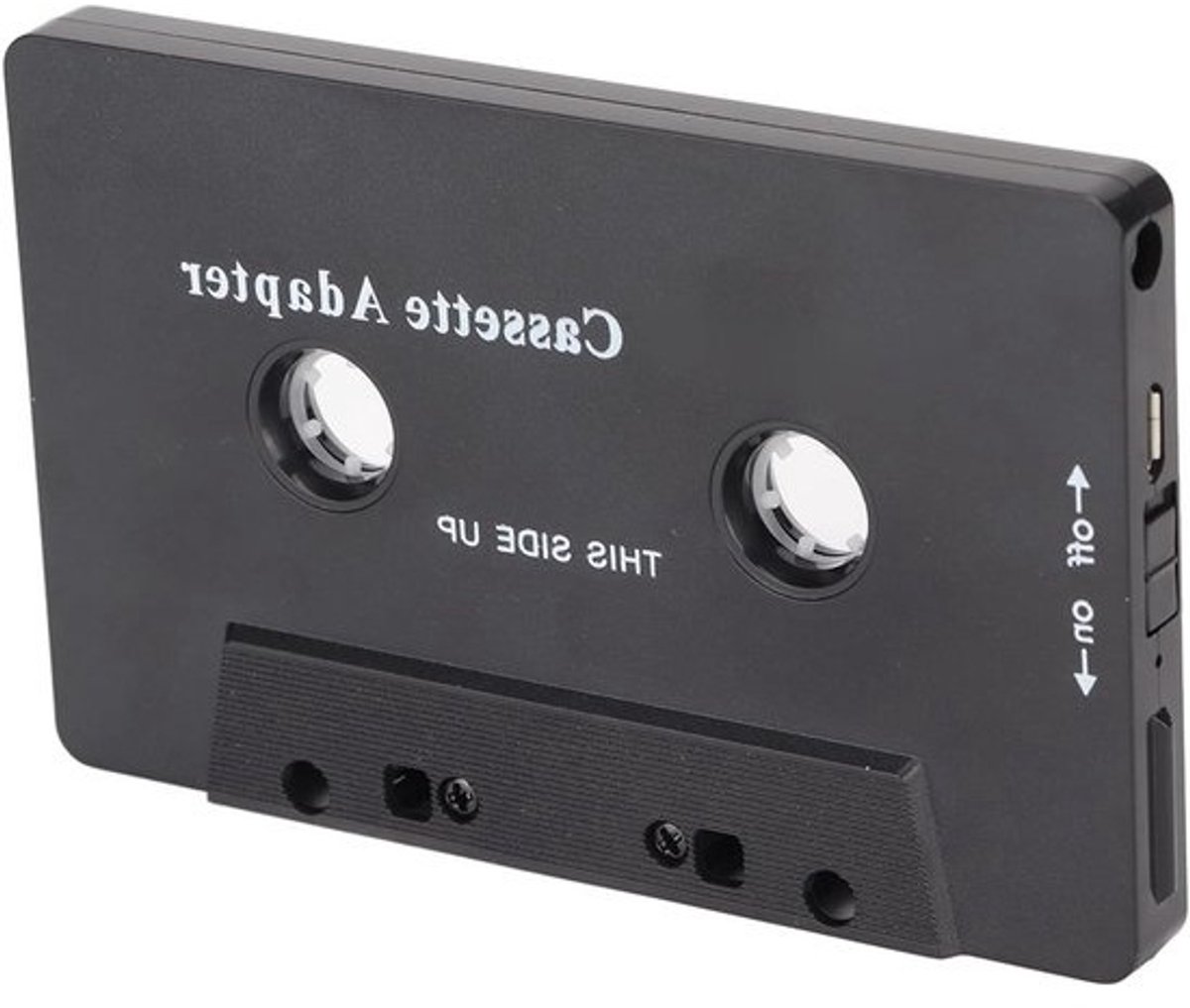 Cassetteadapter - Audioconverter - Muziek streamen - Bluetooth 5.0-verbinding - 10 x 6.3 cm - Zwart